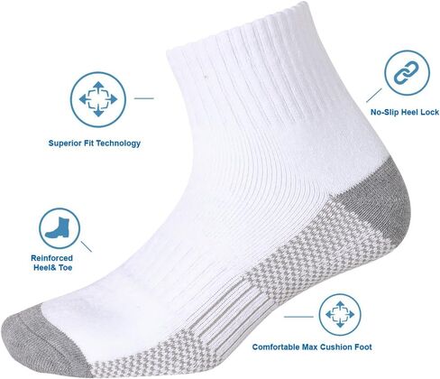 Men’s 10Pack Athletic Socks,Comfy Cotton Full Cushion Casual Ankle Socks in Saudi Arabia