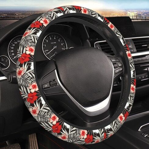 Daisy Floral Fashion Flower Steering Wheel Cover for Women Men Girls Car Accessories Decor Anti-Slip Neoprene Auto Steering Wheel Covers Protector Universal 15 Inch in Kuwait