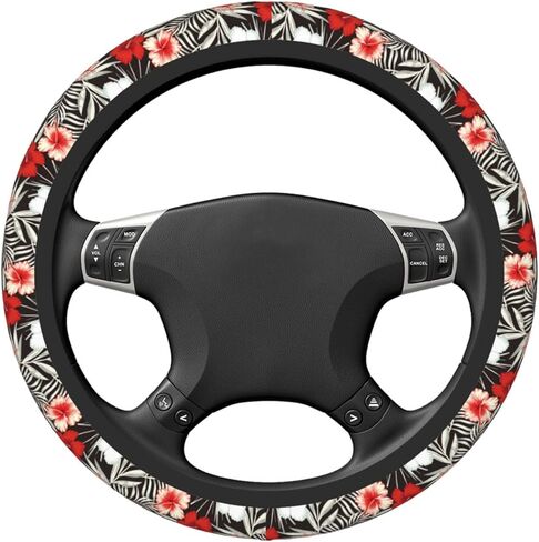 Daisy Floral Fashion Flower Steering Wheel Cover for Women Men Girls Car Accessories Decor Anti-Slip Neoprene Auto Steering Wheel Covers Protector Universal 15 Inch in Kuwait