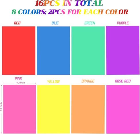 16 قطعة من التراكبات الملونة لعسر القراءة، تراكبات الألوان للقراءة، أدوات لعسر القراءة للأطفال، ADHD ولتقليل الإجهاد البصري، مقاس A5 in Kuwait