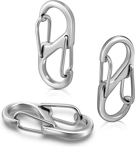 12 قطعة حلقة تسلق معدنية كليب مشبك قفل الربيع المفاجئة S السنانير DIY بها بنفسك مفتاح سلسلة ظهره سستة كليب محفظة المفاتيح in Kuwait