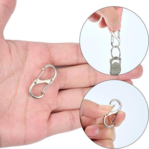 12 قطعة حلقة تسلق معدنية كليب مشبك قفل الربيع المفاجئة S السنانير DIY بها بنفسك مفتاح سلسلة ظهره سستة كليب محفظة المفاتيح in Kuwait