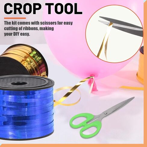 9Pcs Wide Curling Ribbon Set, 800 Yards Total Assorted Colors Wrapping Curling Ribbon, Crimped Balloon Ribbon String Ideal for Gift Box Wrapping, Party Birthday Decorations, Christmas Decor in Saudi Arabia
