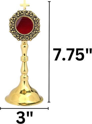 Needzo Mini Brass Reliquary، تذكار ديني للآثار، الكنيسة التعبدية وعرض المنزل، 3 × 7.75 بوصة in Saudi Arabia