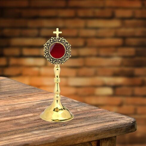Needzo Mini Brass Reliquary، تذكار ديني للآثار، الكنيسة التعبدية وعرض المنزل، 3 × 7.75 بوصة in Saudi Arabia