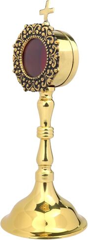 Needzo Mini Brass Reliquary، تذكار ديني للآثار، الكنيسة التعبدية وعرض المنزل، 3 × 7.75 بوصة in Saudi Arabia