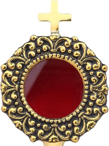 Needzo Mini Brass Reliquary، تذكار ديني للآثار، الكنيسة التعبدية وعرض المنزل، 3 × 7.75 بوصة in Saudi Arabia