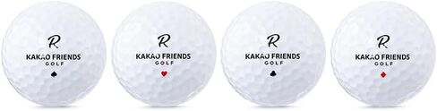 كرات جولف KAKAO FRIENDS GOLF R4، غطاء يوريثان 4 قطع، تحكم فائق في الدوران والكرة، تي شيرت جولف مطبوع (1 دزينة، 12 كرة) in Kuwait