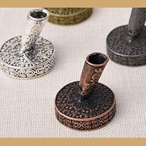 1Pcs Vintage Round Metal Insertion Pen Holder Feather Quill Dip Pens Base for School Office Supplies Student Gift in Saudi Arabia