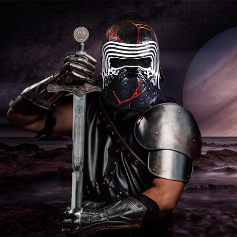 قناع Kylo Ren الأسود من سلسلة Kylo Ren خوذة زي ستار الغريبة قناع SW قناع اللاتكس زي الهالوين الدعائم التنكرية in Kuwait
