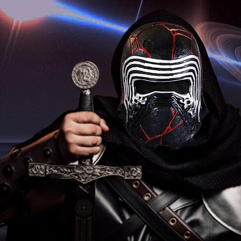 قناع Kylo Ren الأسود من سلسلة Kylo Ren خوذة زي ستار الغريبة قناع SW قناع اللاتكس زي الهالوين الدعائم التنكرية in Kuwait