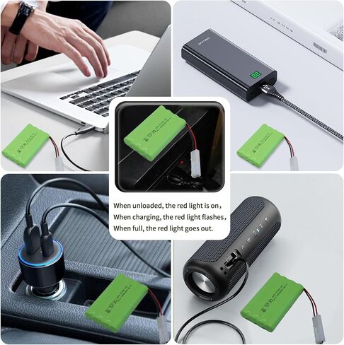 9.6V 2400mAh NiMH Battery - RC Car Rechargeable Battery AA with Tamiya KET-2P Plug and USB Charge Cable for RC Car Spare Part RC Tank Boat Batteries in Kuwait