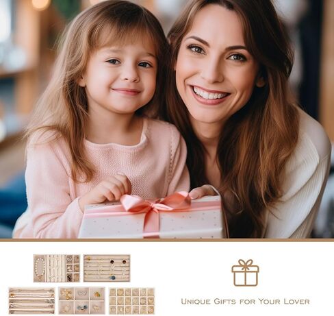 مجموعة من 5 صواني مجوهرات، منظم مجوهرات قابل للتكديس لتخزين الأقراط والخواتم والقلادة وإكسسوارات السوار مع مقسم قابل للإزالة، بيج in Kuwait