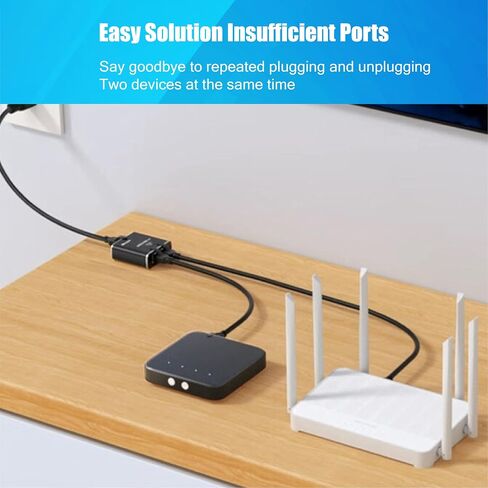 Ethernet Splitter 1 to 2,Gigabit Ethernet Splitter 1000Mbps High Speed with Cat8 Ethernet Cable 1.5ft,LAN RJ45 Splitter with USB Power Cable for Cat5/6/7/8 Cable[2 Devices Simultaneously Networking] in Saudi Arabia