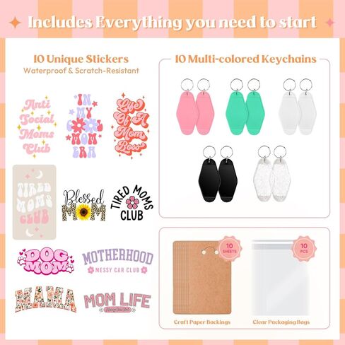 مجموعة 40 قطعة من سلاسل مفاتيح الفندق، 10 سلاسل مفاتيح فارغة، ملصق للأشعة فوق البنفسجية وبطاقات عرض سلسلة المفاتيح وحقائب سلسلة المفاتيح متضمنة، 5 ألوان مضحكة لصنع سلسلة مفاتيح فندقية عتيقة لسلسلة مفاتيح من الفينيل DIY هدية سلسلة مفاتيح in Kuwait