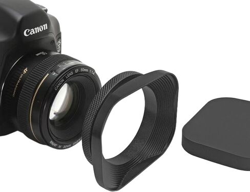 غطاء عدسة كاميرا 49 ملم، مقاس عالمي، تصميم مربع، يناسب Canon وNikon وFujifilm وSony والمزيد، أسود in Kuwait