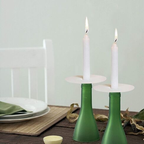 YAAH 200 Church Candles with Drip Protectors for Devotional Candlelight Vigil Service, Box of 200 Candles, Unscented White 5'' H X 1/2'' D in Kuwait