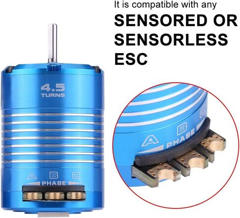 RC Car Motor, 2 Poles 540 4.5T/13.5T Sensored Brushless Motor RC Part for 1/10 Remote Control Car Accessory Parts(4.5T) in Saudi Arabia