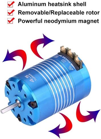 RC Car Motor, 2 Poles 540 4.5T/13.5T Sensored Brushless Motor RC Part for 1/10 Remote Control Car Accessory Parts(4.5T) in Saudi Arabia