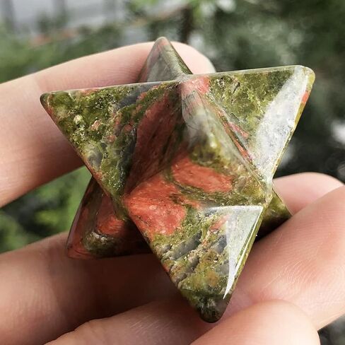 نجمة جمشت صغيرة طبيعية ميركابا، نحت حماية للشفاء طاقة هندسية ذات ثمانية نجوم مدببة كريستال نقطة تأمل موازنة 0.7 بوصة in Kuwait