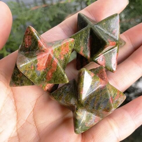 نجمة جمشت صغيرة طبيعية ميركابا، نحت حماية للشفاء طاقة هندسية ذات ثمانية نجوم مدببة كريستال نقطة تأمل موازنة 0.7 بوصة in Kuwait