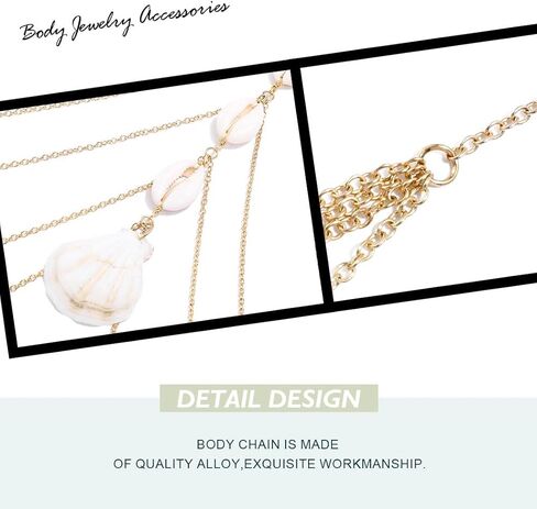 ريتان الذهب بيكيني سلسلة الجسم الشاطئ البرازيلي سلاسل الطبقات الصدر سلسلة الأزياء الجسم تسخير سلسلة للنساء in Kuwait