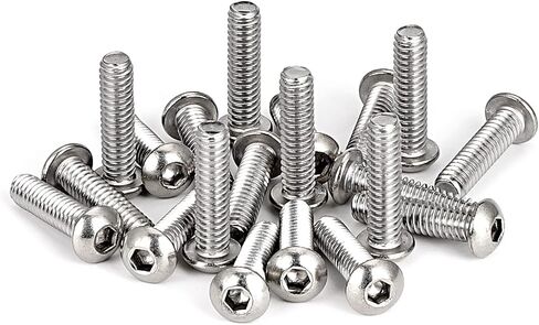 20pcs 1/4-20 x 1" Button Head Socket Cap Bolts Screws, 304 Stainless Steel, Allen Hex Drive, Fully Machine Thread Bright Finish in Saudi Arabia