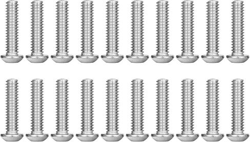 20pcs 1/4-20 x 1" Button Head Socket Cap Bolts Screws, 304 Stainless Steel, Allen Hex Drive, Fully Machine Thread Bright Finish in Saudi Arabia