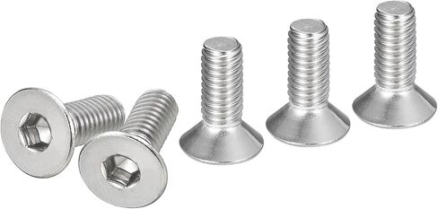 M6-1 × 10 مم مسامير غطاء مقبس الرأس المسطح، 12 حزمة 304 مسامير سداسية من الفولاذ المقاوم للصدأ ذات رأس مسطح، خيط كامل، مسامير غاطسة in Kuwait