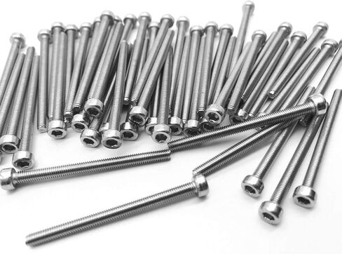M3 x 12MM Hexagon Socket Head Cap Screws, Full Thread,Bright Surface,Stainless Steel,Hexagon Socket Head Cap Bolts (Metric, 100Pcs, M3X12mm, Silver) in Saudi Arabia