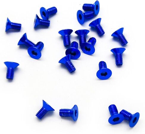 20pcs M3 Countersunk Screws 6063 Aluminum Hex Socket (Anodized Colors) (6mm / 10mm / 16mm / 20mm) (M3x10mm, Red) in Kuwait