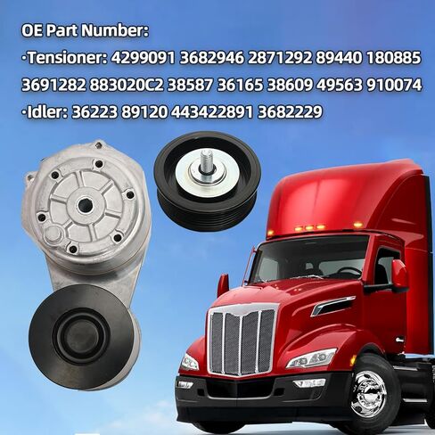 4299091 مجموعة شداد الحزام، طقم شداد حزام السير السربنتين، متوافق مع Cummins ISX QSX Dayco 4299091 3691282#OE 3682946 2871292 89440 180885 3691282 883020C2 36223 89120 443422891 in Kuwait