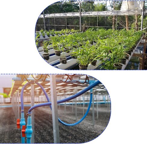 10 قطع من تركيبات تي بارب - 24.5 ملم وصلات خرطوم تي شيرت شائك 3 طرق تنطبق على الحديقة، أسود (خيط ذكر G1/2) in Kuwait