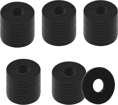 50Pcs Black Plastic Replacement Washer 0.71''/18mm OD,0.06'' Thickness M6 Nylon Flat Washer Gasket for Faucet Pipe Water Hose in Saudi Arabia