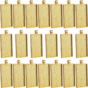AUEAR, Rectangle Pendant Trays Cameo Bezel Antique Bronze Pendant Blanks for Setting Photo Jewelry Making