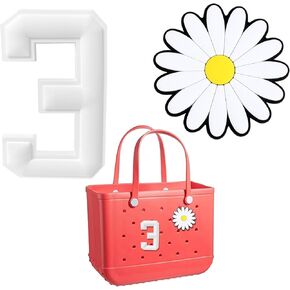 2pcs Number Charms for Bogg Bag, 0-9 Decorative Bogg Bag Charms, Bogg Bag Charms Insert Number Charms, Alphabet 3D Number for Personalizing Handbag DIY