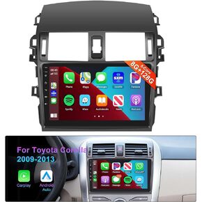 8 Core 8G+128G for Toyota Corolla 2009-2013 Android Car Stereo Radio with Wireless Apple CarPlay Android Auto Podofo 9 inch Touch Screen Bluetooth Car Radio with GPS WiFi/4G DSP