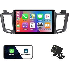 2+32G 9-inch Android 12 Car Stereo for Toyota RAV4 2013 2014 2015 2016 2017 2018 IPS Touchscreen Screen Car Radio with Carplay & Android Auto Support Backup Camera GPS FM Navi BT SWC (with Canbus)