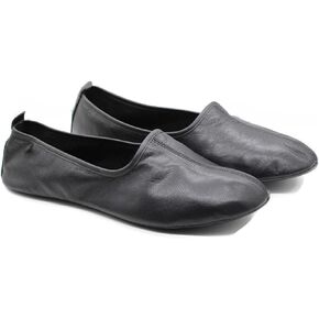 شبشب جلدي داخلي نسائي أسود حذاء بيت بابوش تقليدي بدون كعب in Kuwait