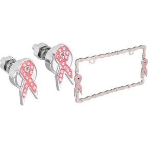 Bell Automotive 22-1-46450-8 Universal Pink Breast Cancer Awareness Ribbon Design License Plate Frame