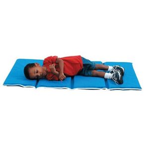 Children's Factory 2" Tough Duty Folding Blue Rest-Mat-, Classroom-Nap-Mats-for Preschools & Daycares, Foam-Napping-Floor-Mat-for Kids & Toddlers