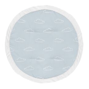 Sweet Jojo Designs Blue Clouds Boy Baby Playmat Tummy Time Infant Play Mat - Slate and White Cloud Sky for Vintage Airplane Aviator Aviation Collection