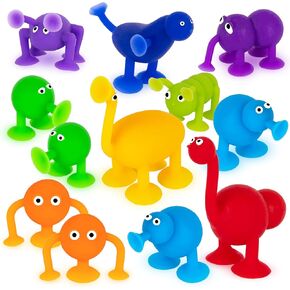 ArtCreativity Suction Cup Bath Toys for Toddlers - Set of 12 Suction Cup Toys - Mold Free Bath Toys in Assorted Colors and Shapes - Suction Toys for Toddlers - Cool Creatures for Baththub Play