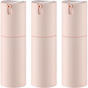 زجاجات ضخ بدون هواء سعة 1 أونصة، حاوية لوشن للسفر، حاويات للعناية بالبشرة للمرطب (بلاستيك، وردي غير لامع، 3 قطع) in Kuwait