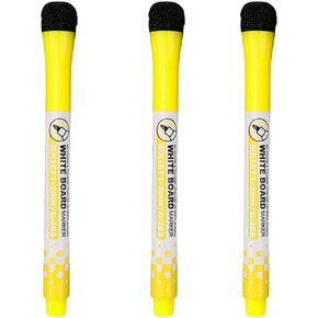 3 Pieces Yellow Magnetic Whiteboard Pen Writing Drawing Erasable Board Marker Office Supplies Erasable Whiteboard Pen Dry Erase and Wet Erase Markers Markers for Highlighters
