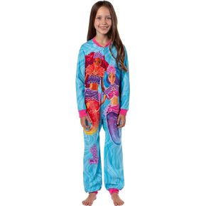 INTIMO Barbie Girls' Mermaid Brooklyn and Malibu Footless Sleeper Pajama For Kids