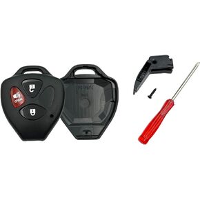 Key Fob Shell Case Replacement for 3 Button Toyota,Key Fob Cover with Screwdriver,Compatible for 2006-2018 Toyota 4Runner Corolla Matrix RAV4 Venza Yaris Scion iQ tC xB Key fob (3Button-2Pcs)