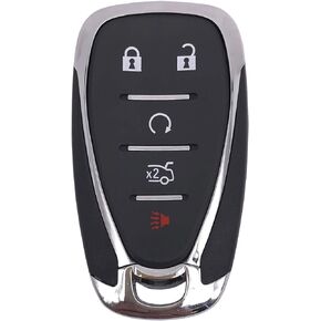 Remote Smart Key Fob Shell Case Fits for 2016 2017 2018 2019 Chevy Malibu Cruze Camaro Replacement Keyless Entry Car Key Fob Cover (Black, 5 Buttons)