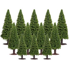 BESPORTBLE 15 Pcs Green Scenery Landscape Model Cedar Trees (5pcs 1:150, 5pcs 1:100, 5pcs 1:200)