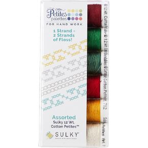 SULKY OF AMERICA Sulky Sampler 12wt Cotton Petites 6/Pkg-Christmas Collection Assortment, Transparent 6